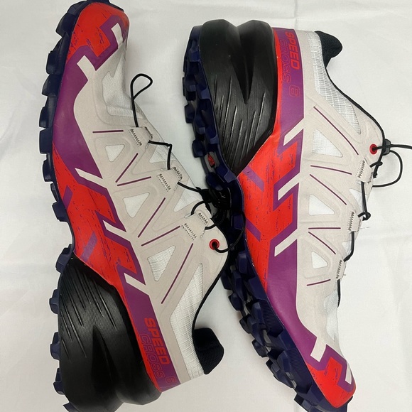 SALOMON SPEEDCROSS 6 (WHITE/SPARKLING GRAPE/FIERY RED) WOMEN'S SHOES | 7 - Picture 8 of 12